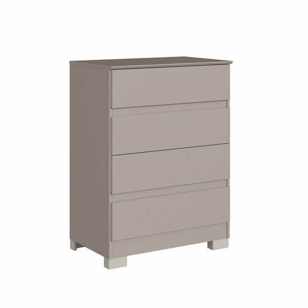 Cómoda Vekkahome Maia 4 Cajones Gris