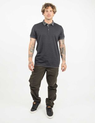 Imagen 2 del producto Polera Piqué Manga Corta Hombre Zibel Negro