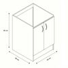 Mueble Base para Lavaplatos Mobikit Forlady 2 Puertas Blanco