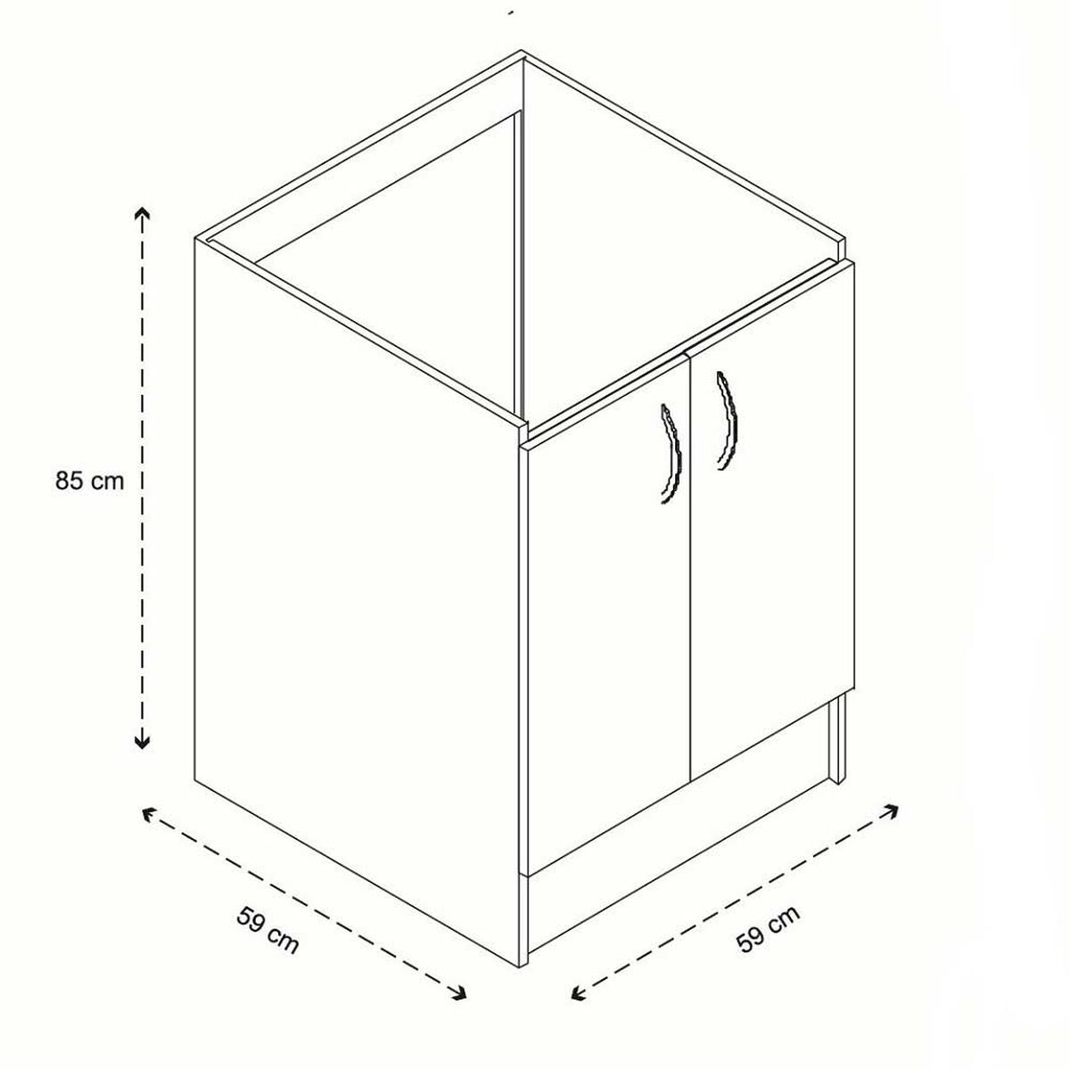 Mueble Base para Lavaplatos Mobikit Forlady 2 Puertas Blanco