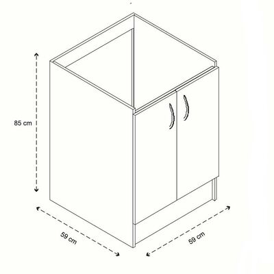 Imagen 2 del producto Mueble Base para Lavaplatos Mobikit Forlady 2 Puertas Blanco