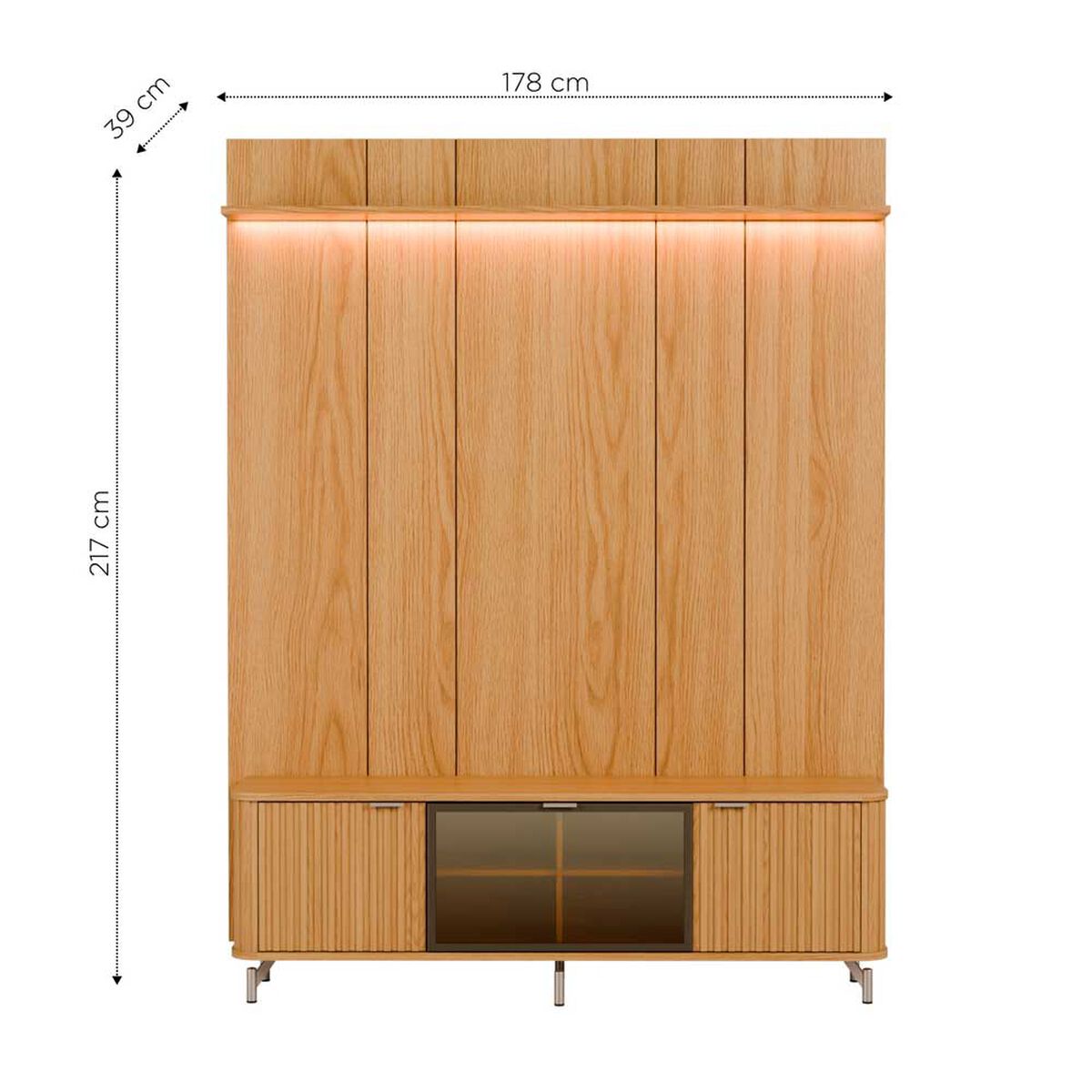 Rack + Panel TV Decocasa Neon Float hasta 75" Carvalho