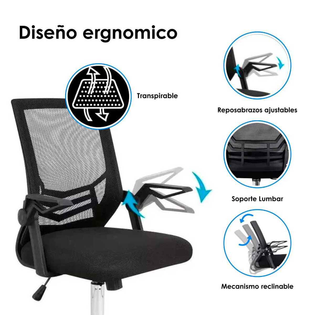 Silla de Escritorio Arthome Liverpool Negra