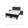 Cama Europea CIC Green Infinity King + 1 Respaldo + 2 Veladores Dublin Gris