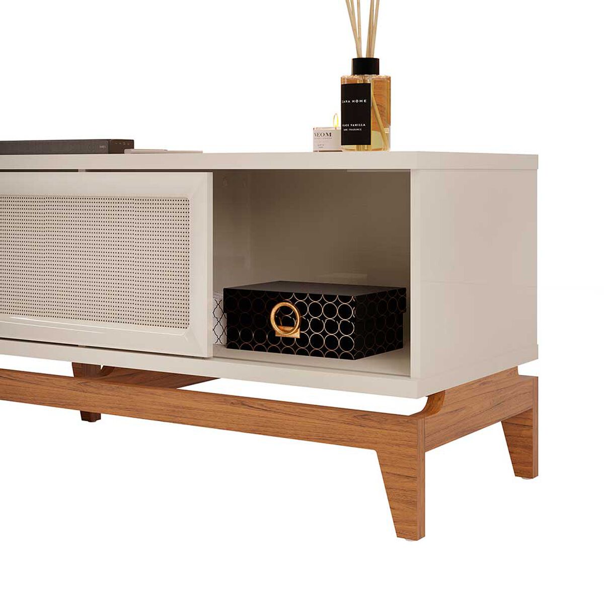 Rack TV Vekkahome Cairo Hasta 65" Beige