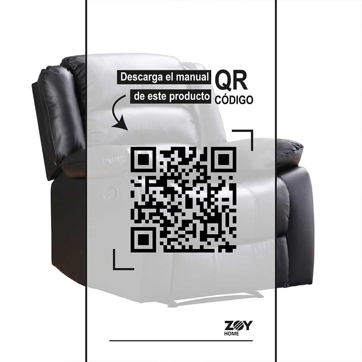 Bergere Reclnable Zoy Home Bombay Negro