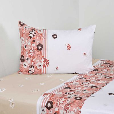 Imagen 1 del producto Juego de Sábanas American Family 144 Hilos 1,5 Plazas Marga Rosa