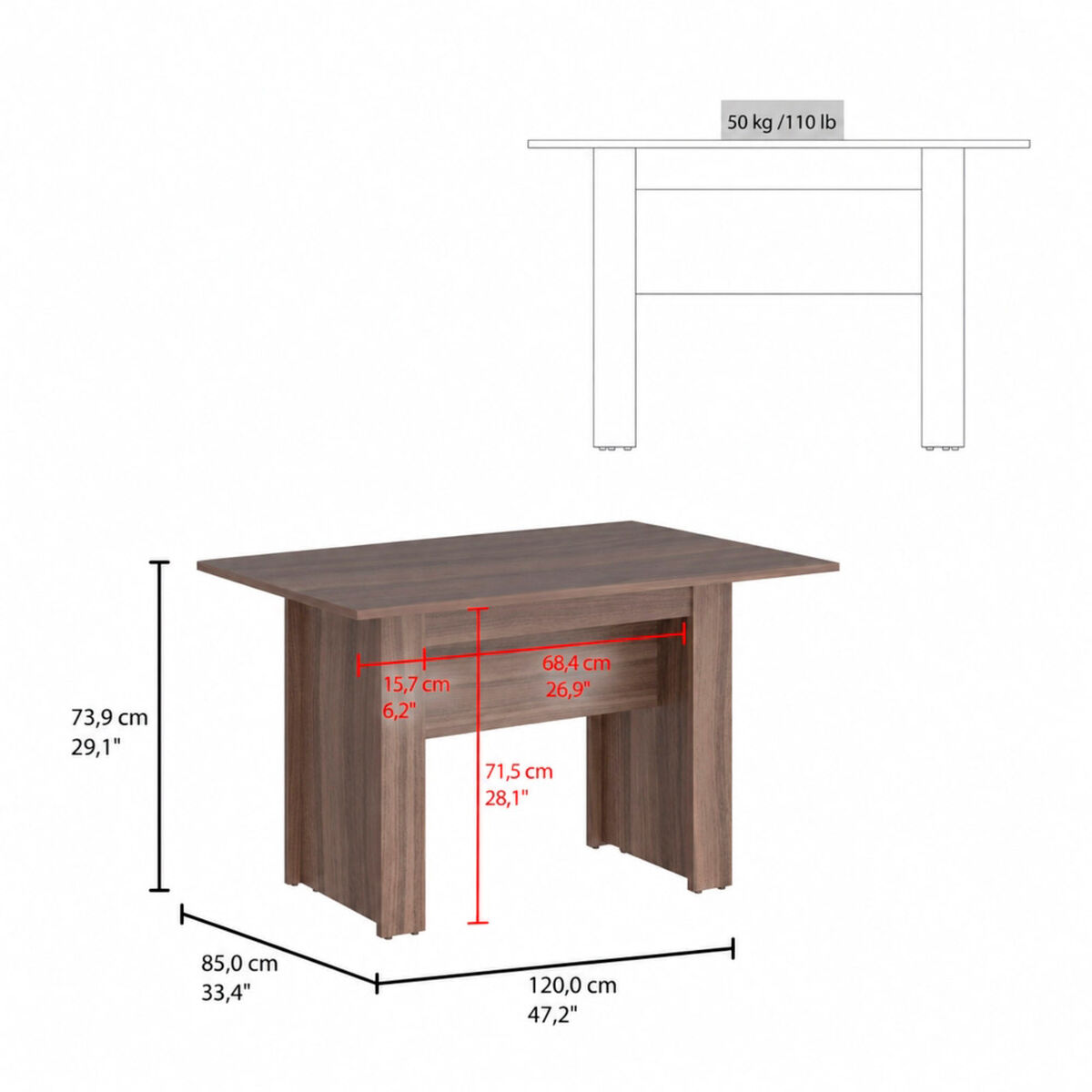 Mesa de Comedor Tuhome Classic Avellana