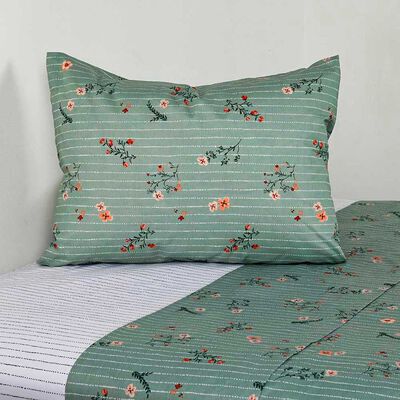 Juego de Sábanas American Family 144 Hilos 1 Plaza Sarah Turquesa