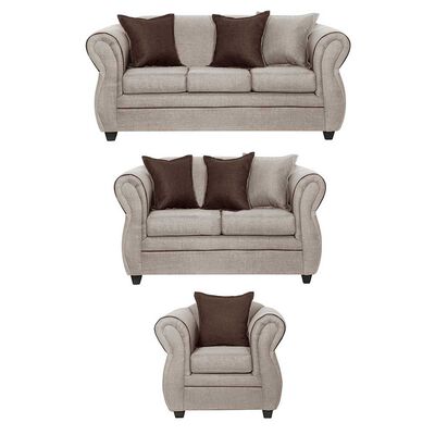 Juego de Living Black Factory Emili 6 Cuerpos Beige