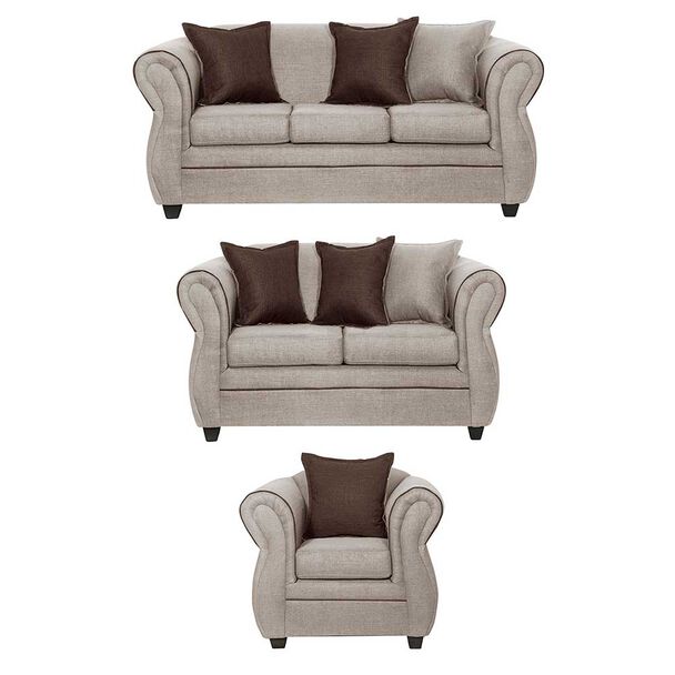 Juego de Living Black Factory Emili 6 Cuerpos Beige