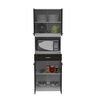 Mueble Microondas TuHome Bau Blanco/Wengue