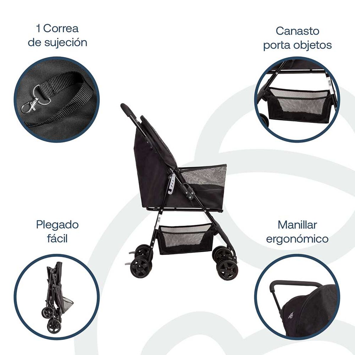 Coche Mascota Negro BP03N Bebesit