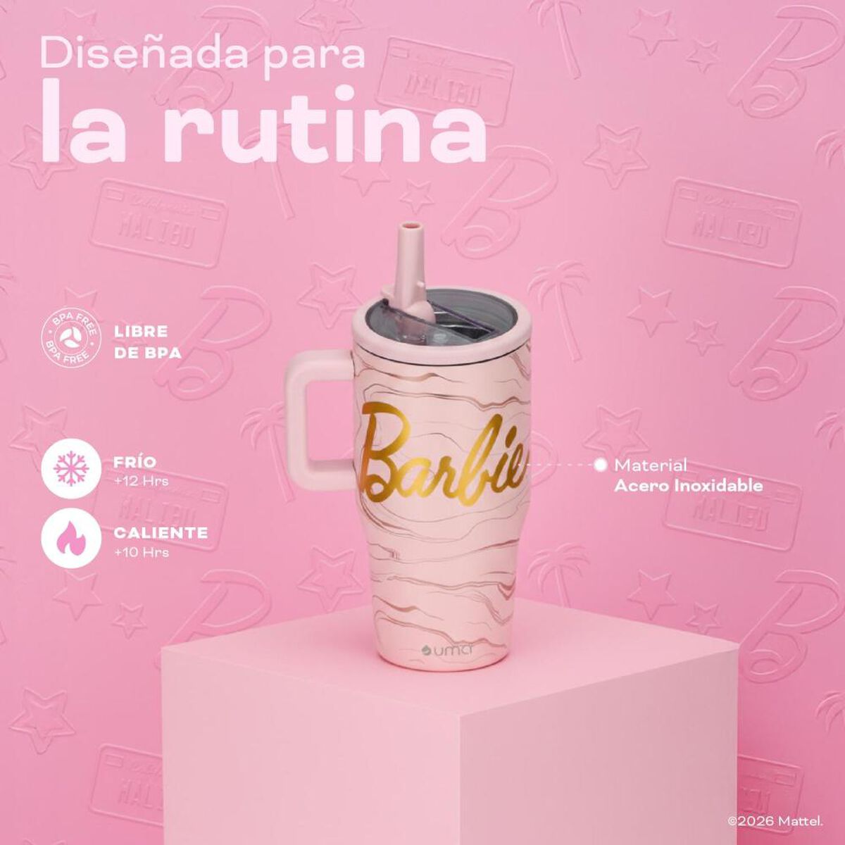 Vaso T&eacute;rmico UMA Barbie Dreams 590ml Acero Inox Rosa