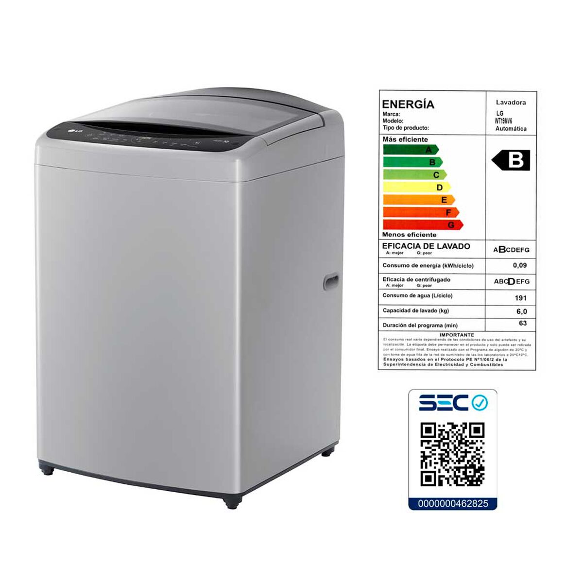 Lavadora Automática LG WT19DV6 19 Kg