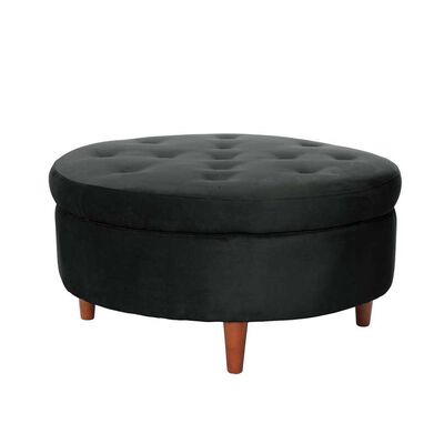 Pouf Latam Home Paris Tela Velvet Negro