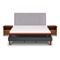 Cama Europea Curve CIC King Bee Comfort + Respaldo + 2 Veladores
