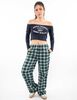 Pantalón Tartán Cintura Elasticada Mujer Icono