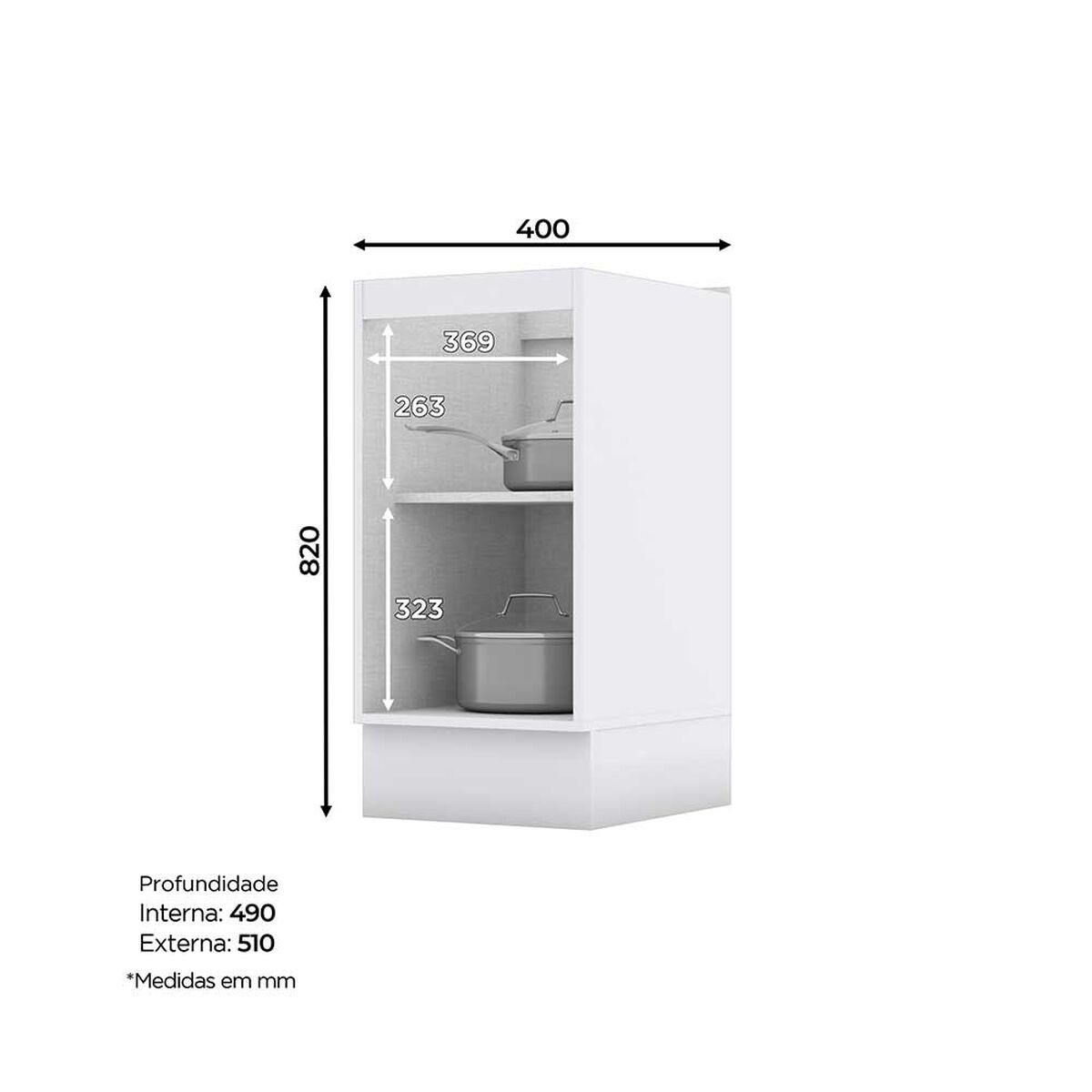 Mueble de Cocina Base  Home Mobili Americana 1 Puerta Gris