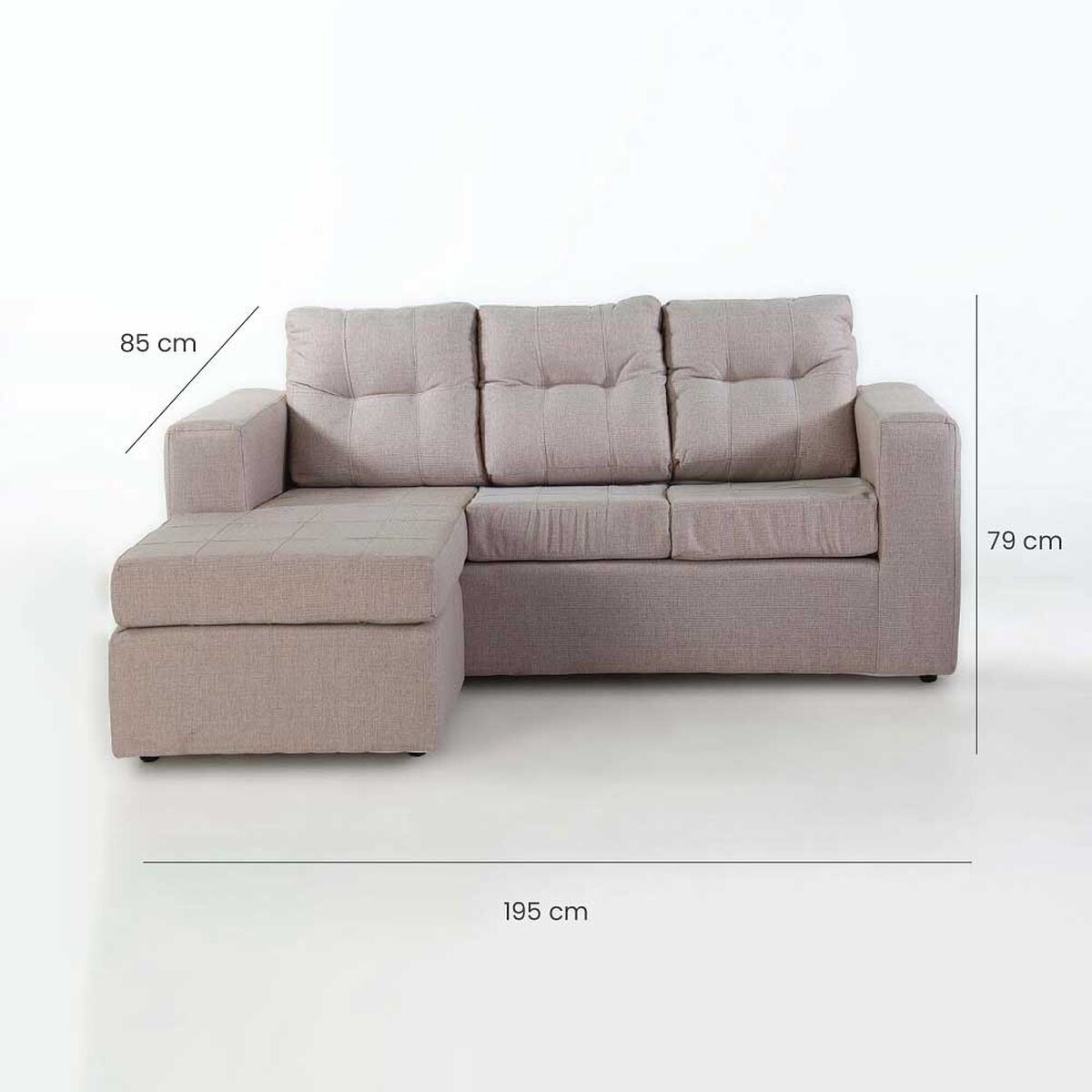 Sofá Modular Kea Rodas 3 Cuerpos Beige