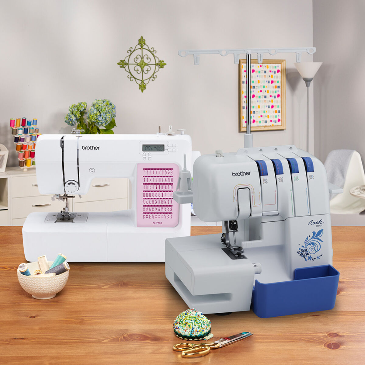 Combo Máquina de Coser Brother SH7700 + Overlock 3534DT