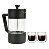 Pack Cafetera Francesa 600 ml + Set 2 Tazas 80 ml Simplit Negro