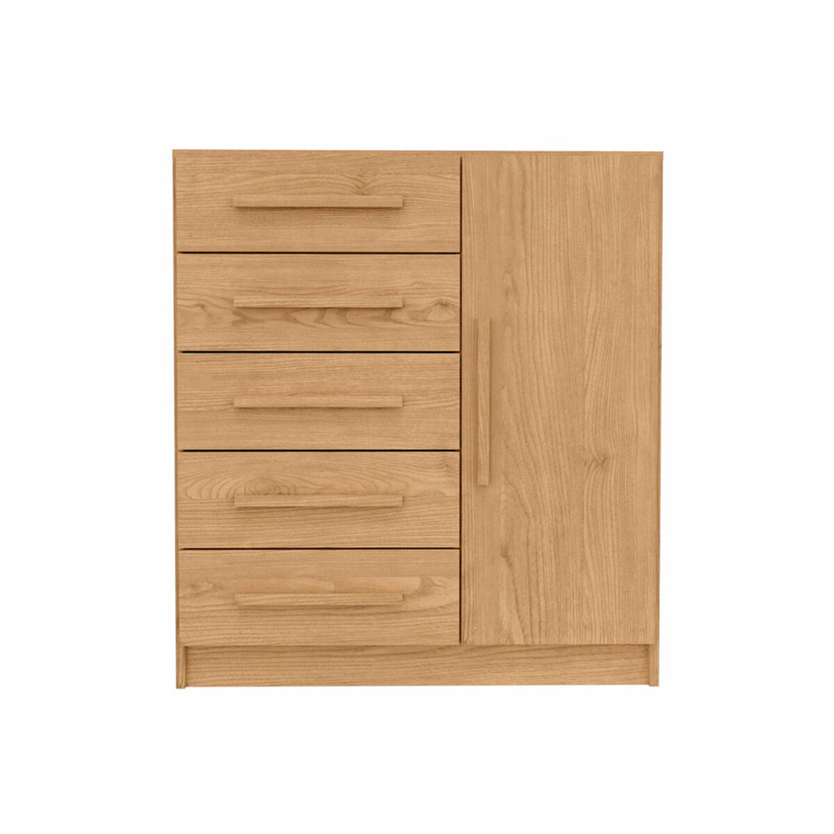 C&oacute;moda Yardas Beatriz 5 Cajones 1 Puerta Nogal
