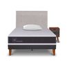 Cama Europea CIC 1,5 Plazas New Ortopedic + Respaldo Tigris + Velador + Almohada Viscoel&aacute;stica