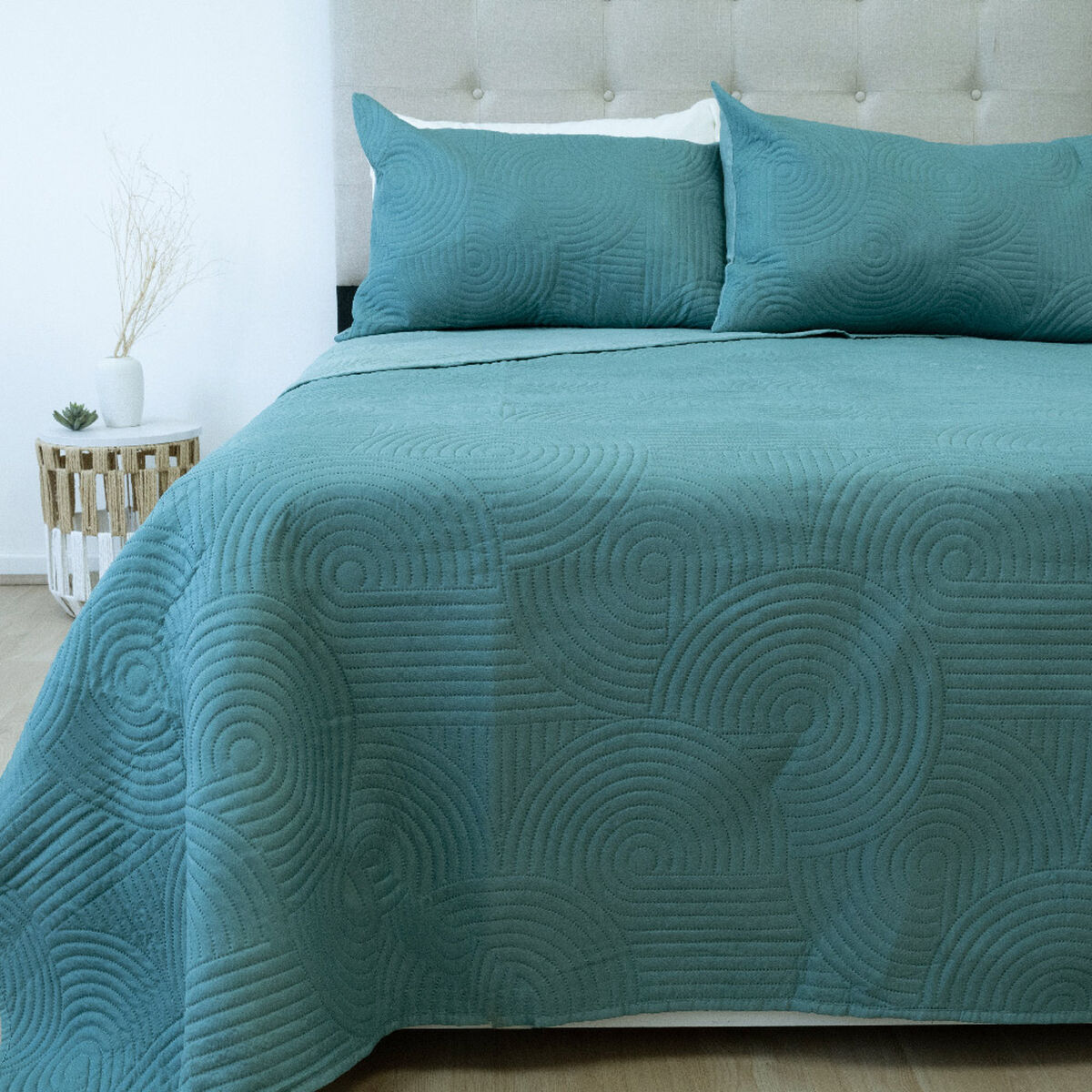 Quilt Doral Hotpress Bi-Color 2 Plazas Verde