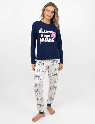 Imagen 2 del producto Polera Pijama Mujer Icono Azul, Rosado