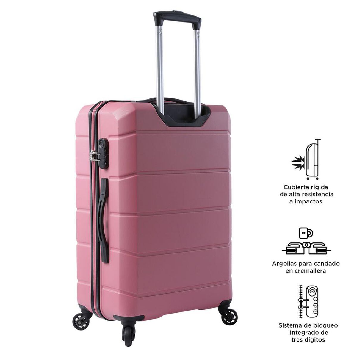 Maleta de Viaje Totto Rayatta Rosado 62,44 lts. Talla M