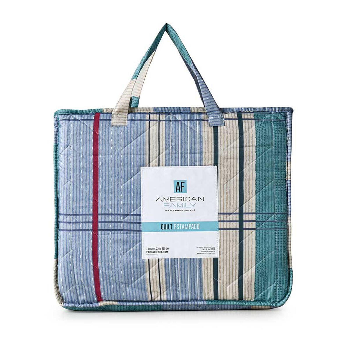 Quilt Estampado American Family 1,5 Plazas Jade