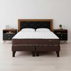 Combo Cama Europea Rosen Base Dividida 2 Plazas Ergo T + Respaldo + 2 Veladores Dreams 2 Plazas Treliza Negro + Pack Almohadas Celta Imperial Soft Blanco 65 x 45 cm