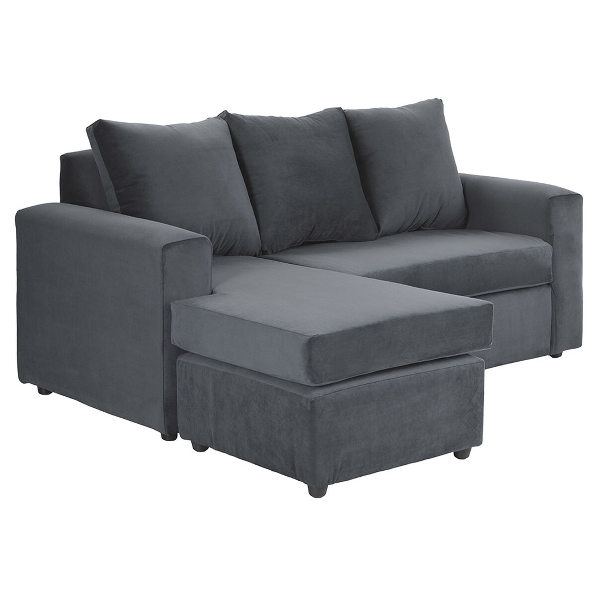 Sofá Seccional Bodevir Cali 3 Cuerpos + 2 Pouf Gris