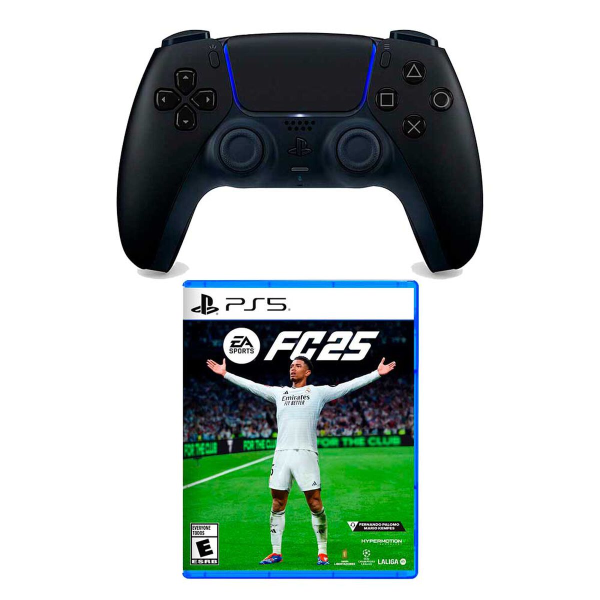 Combo Control Inalámbrico Sony PS5 DualSense Negro + Juego PS5 EA Sports FC 25