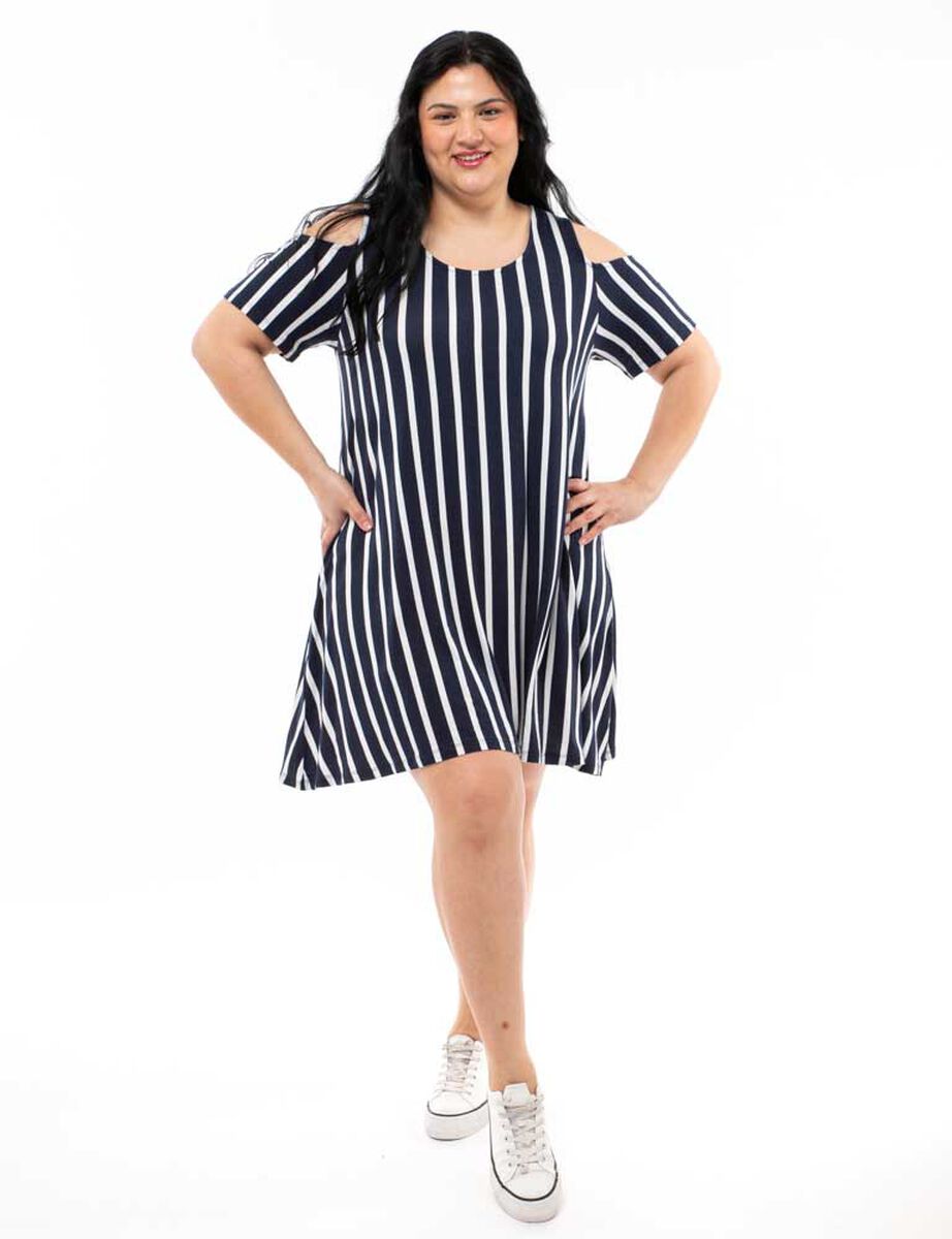 Vestido Corto Manga Corta Hombros Descubiertos Mujer Extralindas
