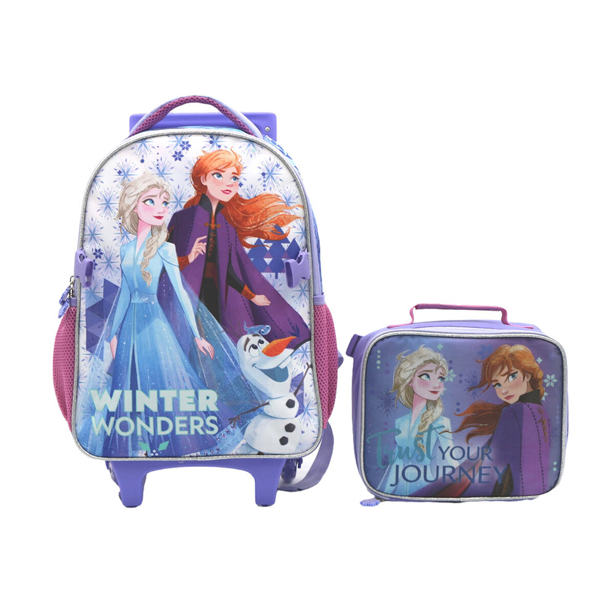 Pack Mochila con Ruedas + Lonchera Escolar Frozen