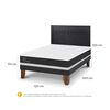 Cama Europea CIC 2 Plazas Ortopedic + Respaldo Milan Negro