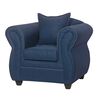 Juego de Living Black Factory Emili Sofá 3 Cuerpos + Dos Sillones 1 Cuerpo Azul