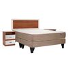 Cama Europea Celta Base Dividida 2 Plazas Bamboo + Respaldo + 2 Veladores