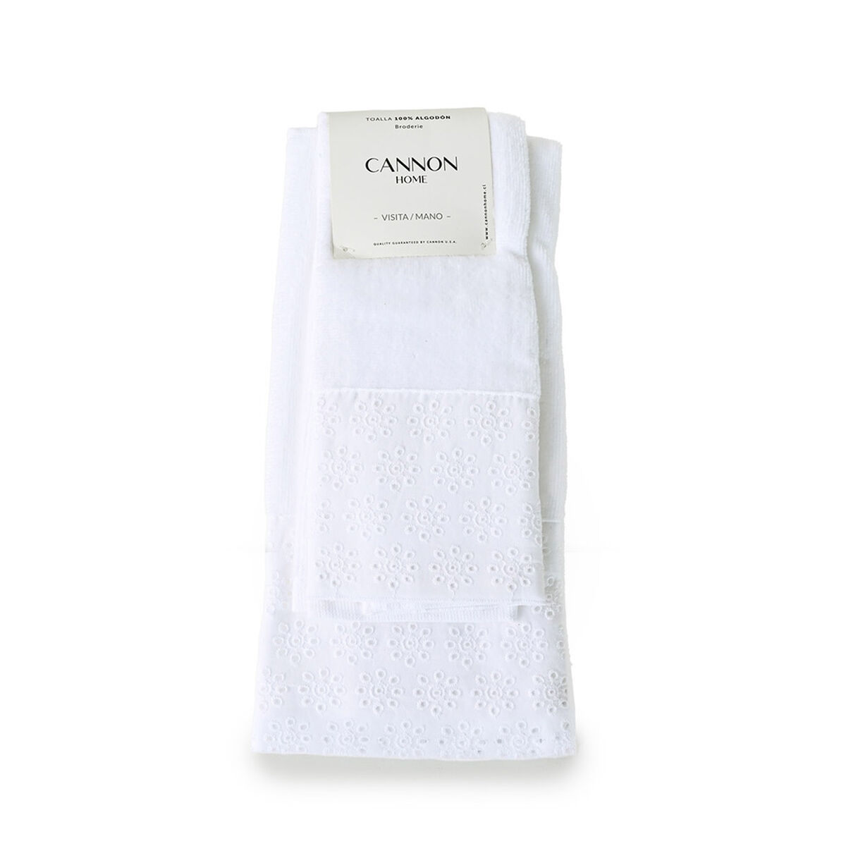 Set 2 Toallas de Ba&ntilde;o Cannon Bordada Merida Blanco