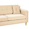 Juego de Living Bodevir New Retro Felpa 01 Sofá 3 Cuerpos + Dos Pouf 1 Cuerpo Beige 
