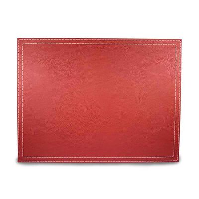 Imagen 2 del producto Set 4 Individuales Doral Eco Cuero Rectangular 32x42 Rojo