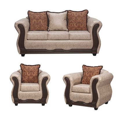 Imagen 1 del producto Juego de Living Black Factory Sofia Sofá 3 Cuerpos + Dos Sillones 1 Cuerpo Beige