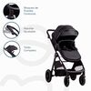 Coche Cuna Travel System Isofix Sunset Premium con Base Negro Bebesit