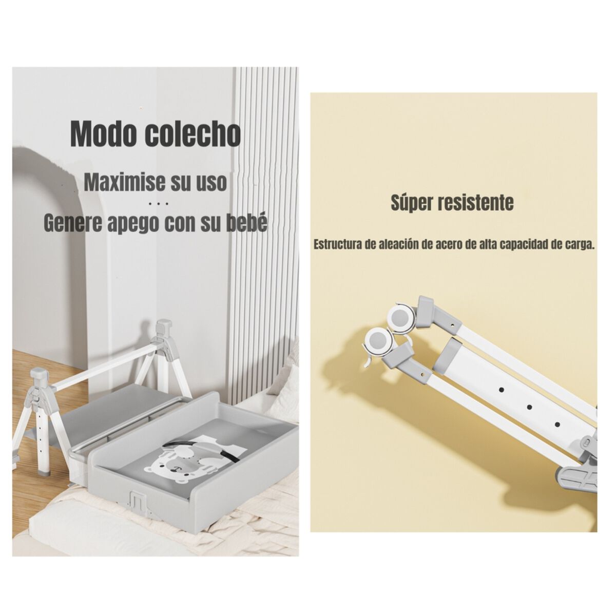 Mudador de Pañales Plegable 3 en 1 LuBabycas Gris