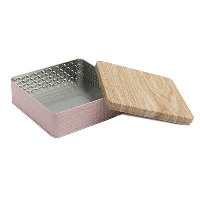 Imagen 2 del producto Lata Decorativa Metal Vgo 17 x 17 cm Rosado