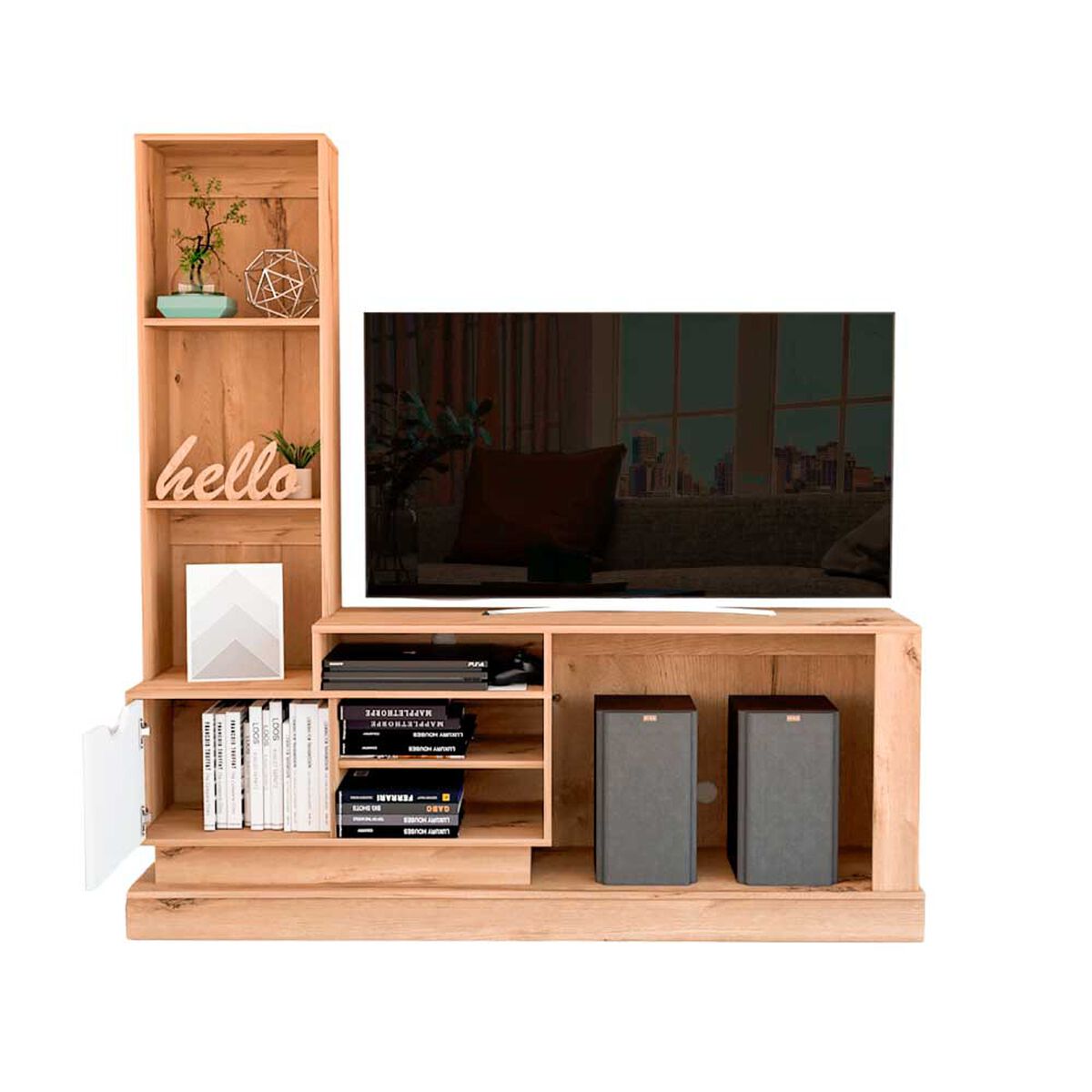 Centro de Entretenimiento TuHome Blake Hasta 55" Duna Blanco