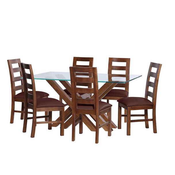 Juego de Comedor Latam Home Merida 6 Sillas Chocolate