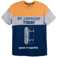 Polera Manga Corta Niño Cutback Naranjo, Negro, Petroleo